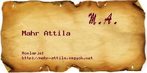 Mahr Attila névjegykártya